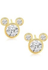 terrific unique gold Disney Mickey Mouse stud earrings for children     
